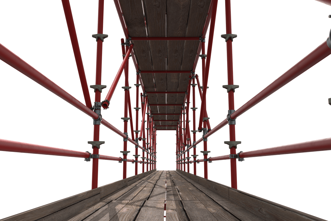 Digital Illustration of Scaffolding Structure on Transparent Background