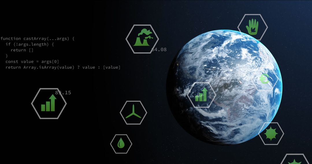 Eco Icons and Data Processing on Earth: Exploring Global Sustainability