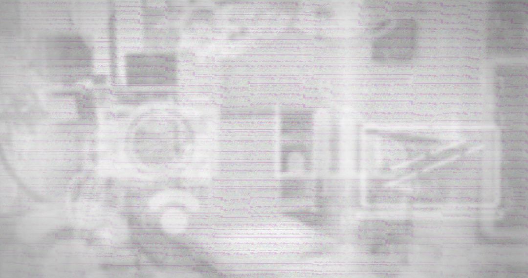 Glitched Drums in Control Room with Scan Line Artifacts