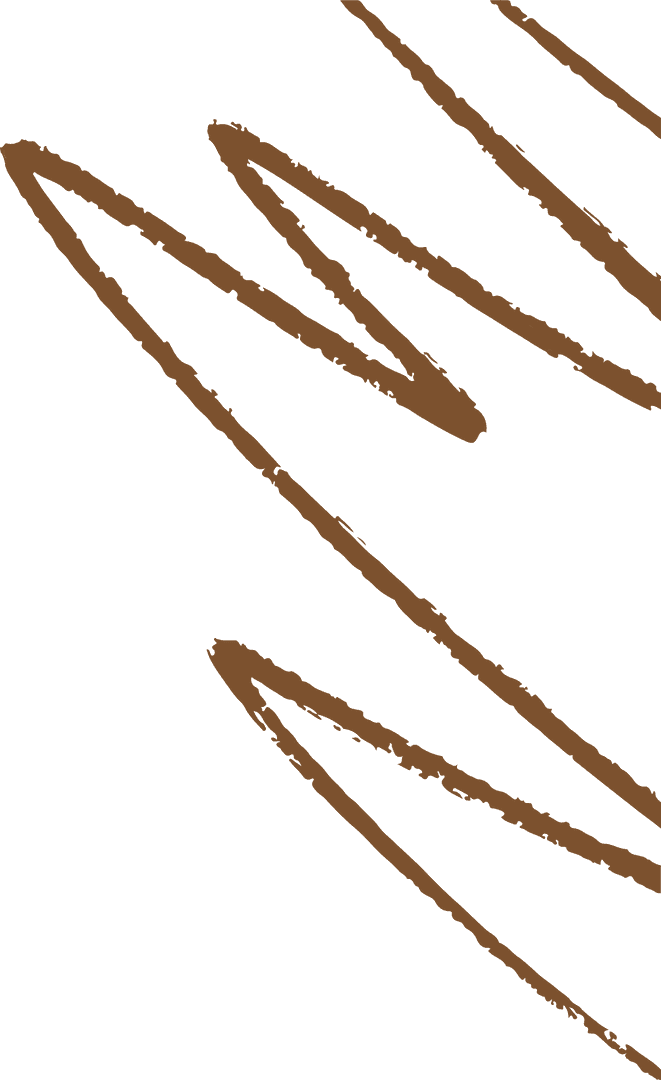 Abstract Brown Brushstroke Ribbons on Transparent Background