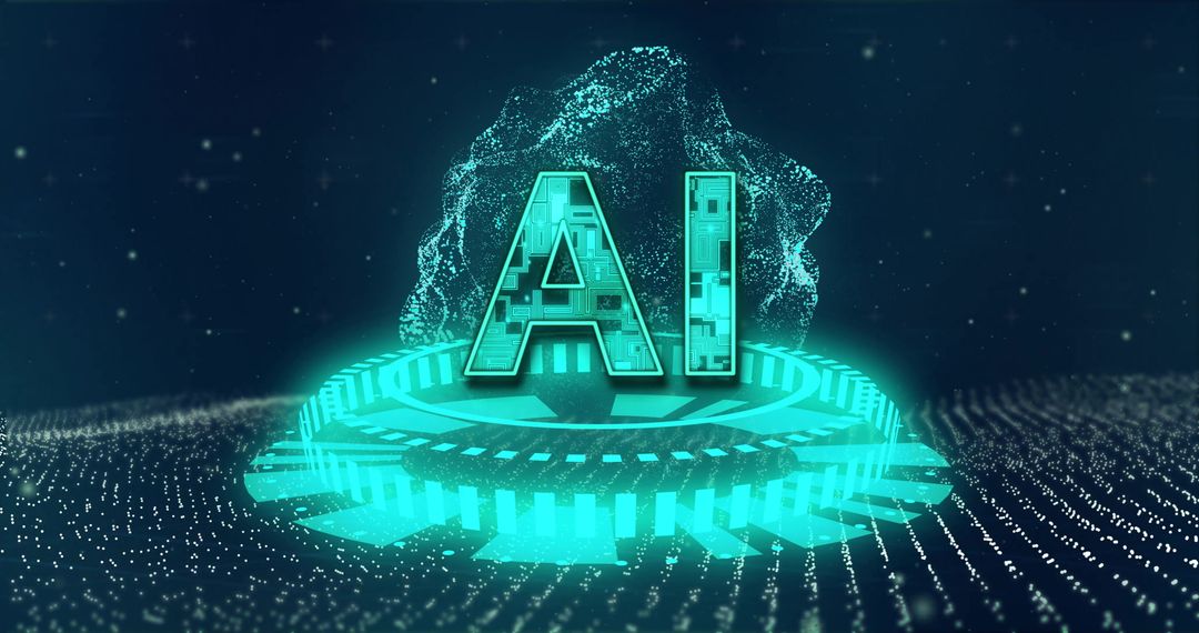 Futuristic AI Hologram on Digital Circuit Platform