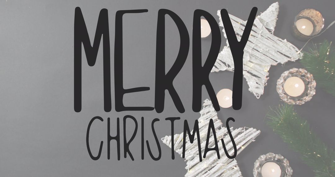 Merry Christmas Greeting Card Design with Decorative Elements