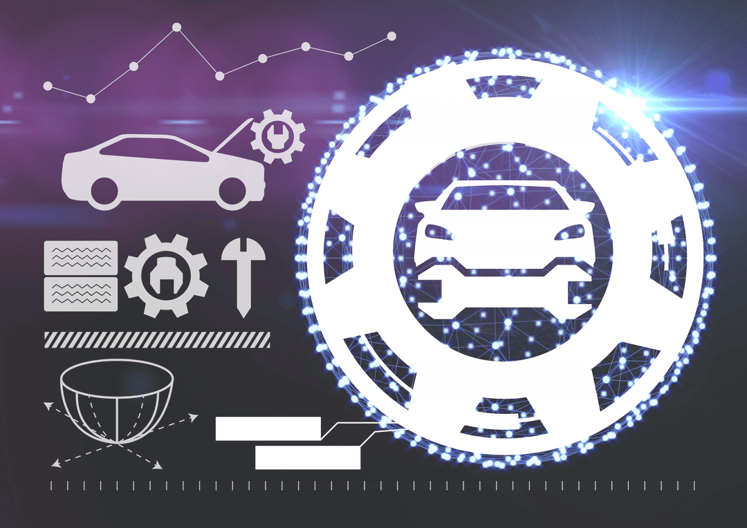 Innovative Car Repair Concept with Transparent Digital Elements