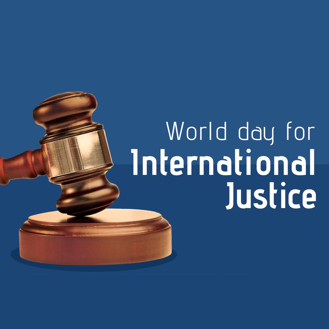 Gavel with Text Celebrating World Day for International Justice