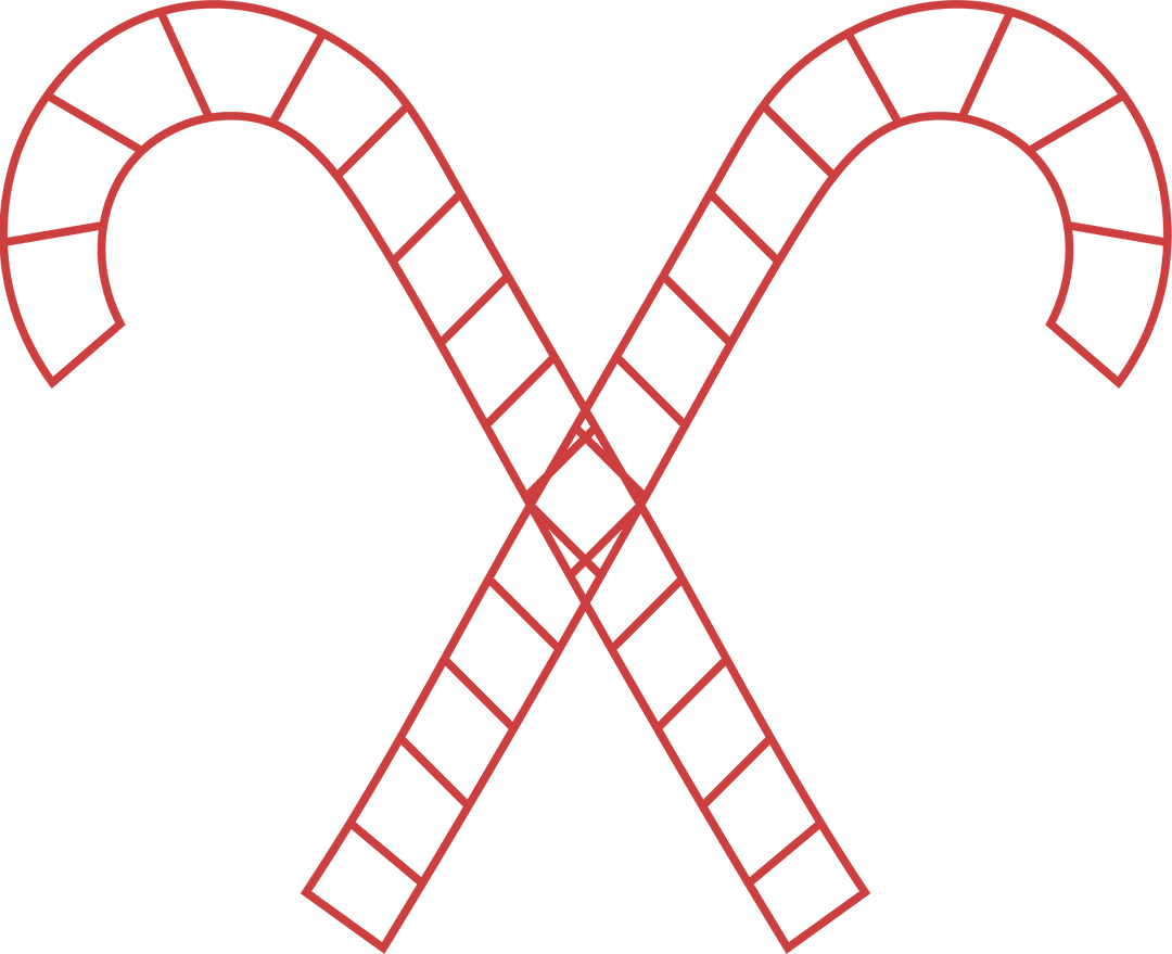 Abstract Candy Cane Design on Transparent Background