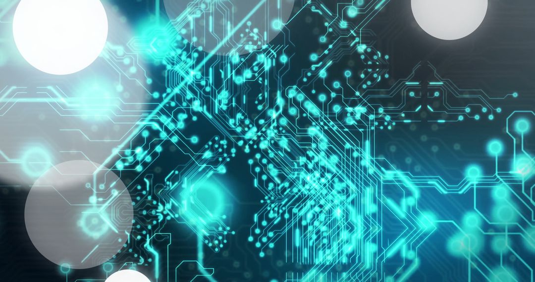 Futuristic Digital Circuit with Abstract Glowing Connections