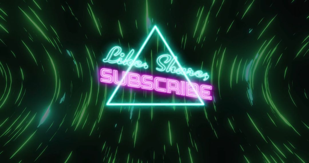 Neon Like Share Subscribe Message Neon Vortex Stream Digital Concept