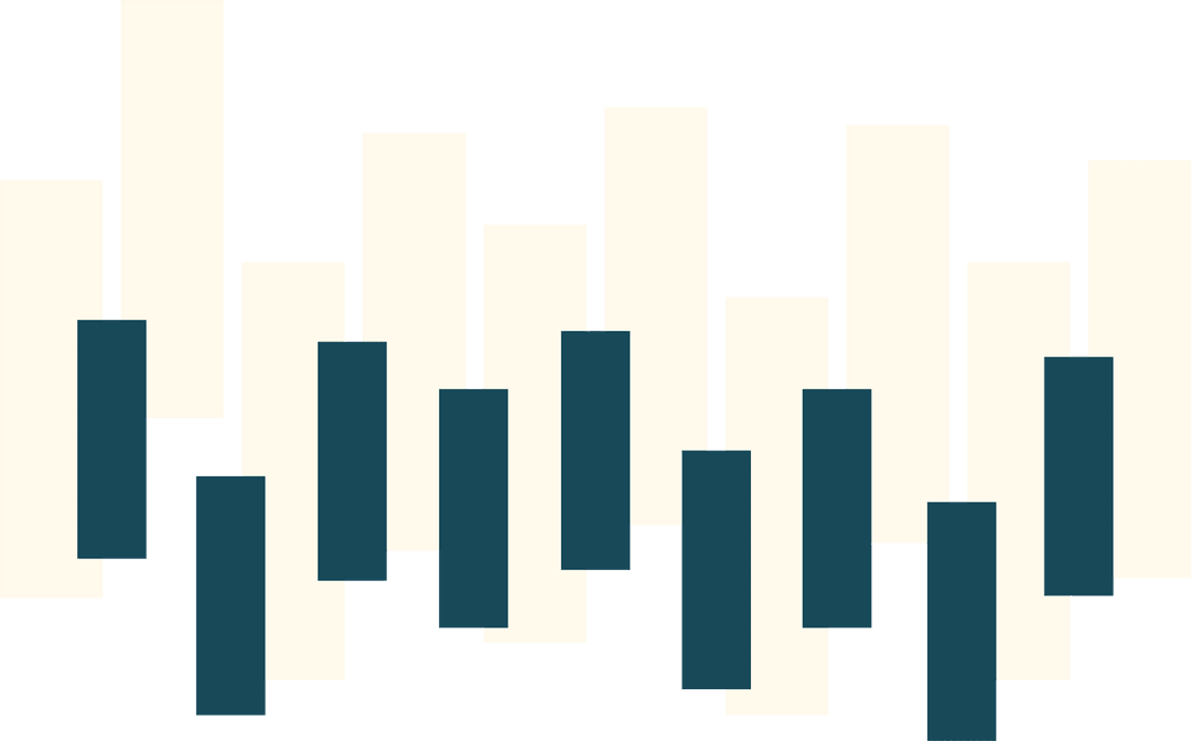 Abstract Transparent Candlestick Chart with Cream and Teal Design