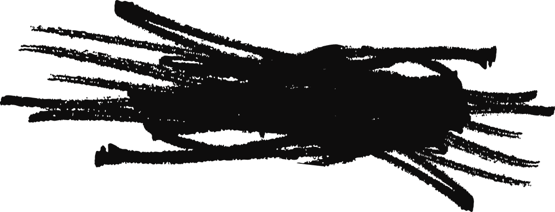 Abstract Black Brush Stroke Cluster on Transparent Background