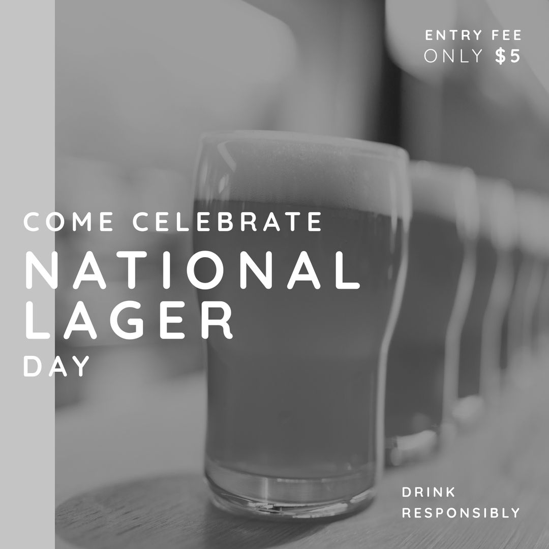 National Lager Day Celebration Invitation with Beer Glasses