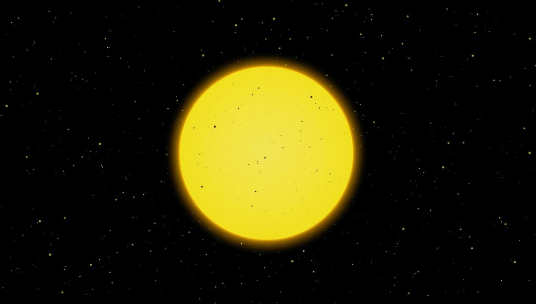 Luminous Yellow Star Surrounded by Stars in Deep Space