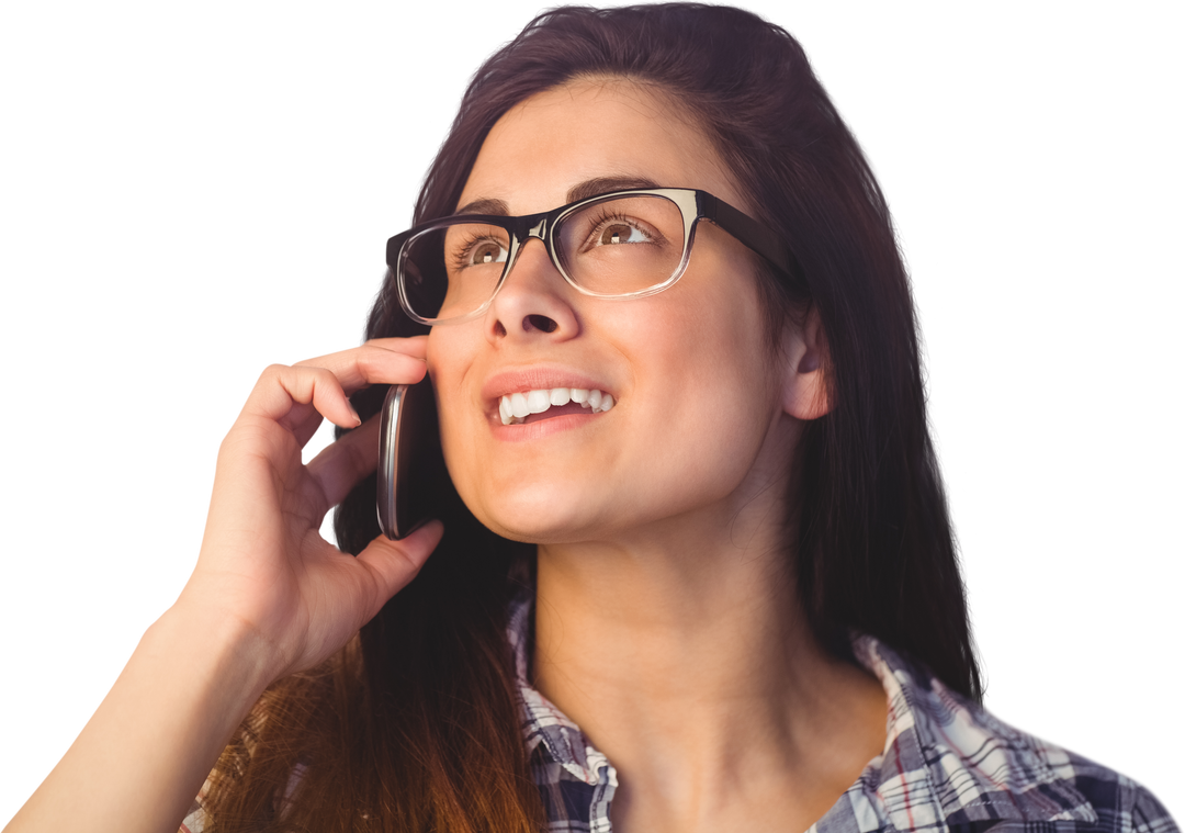 Happy Young Woman Talking on Phone with Transparent Background - Download Free Stock Images Pikwizard.com