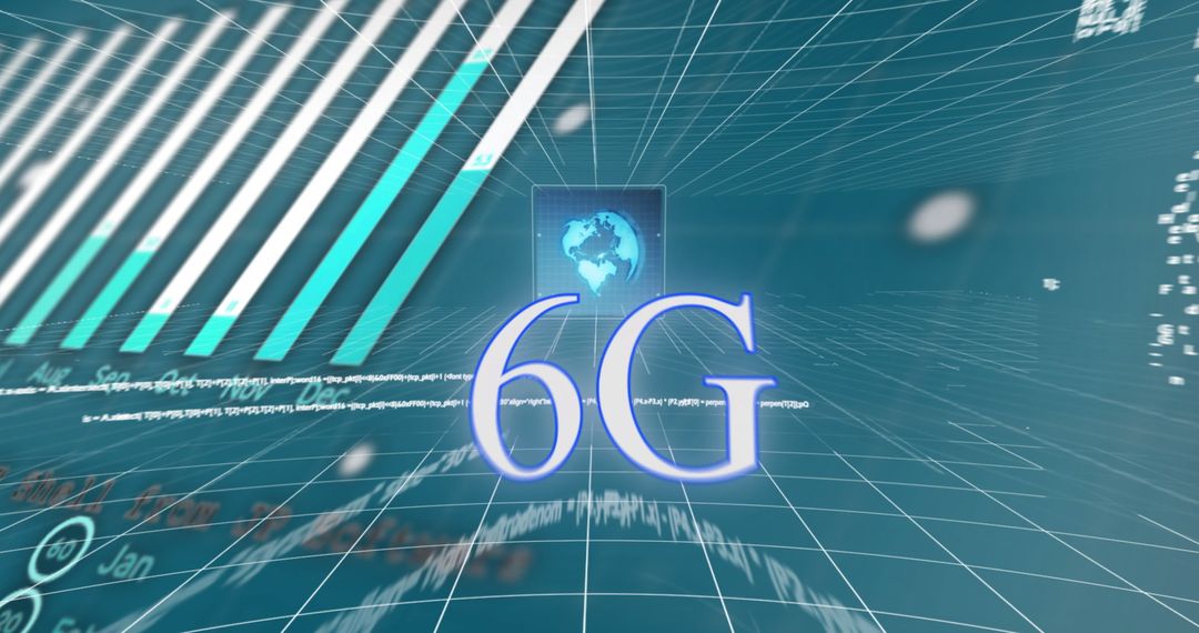 Futuristic 6G Network Energy With Data Flow Graphics