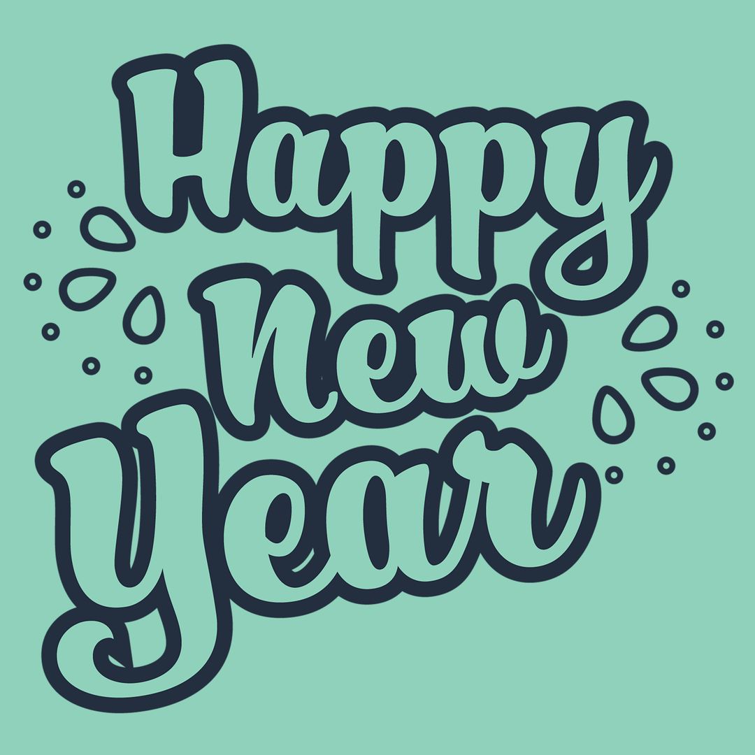 Bold Happy New Year Greeting Design with Playful Typography