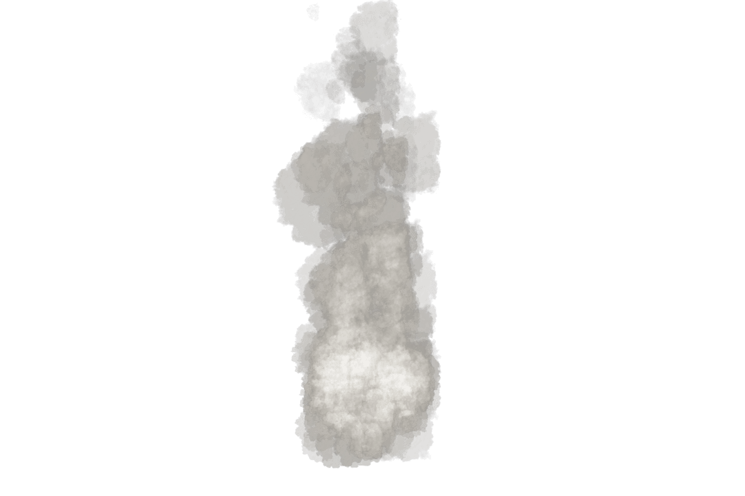 Transparent Smoke Plume on Isolated Background