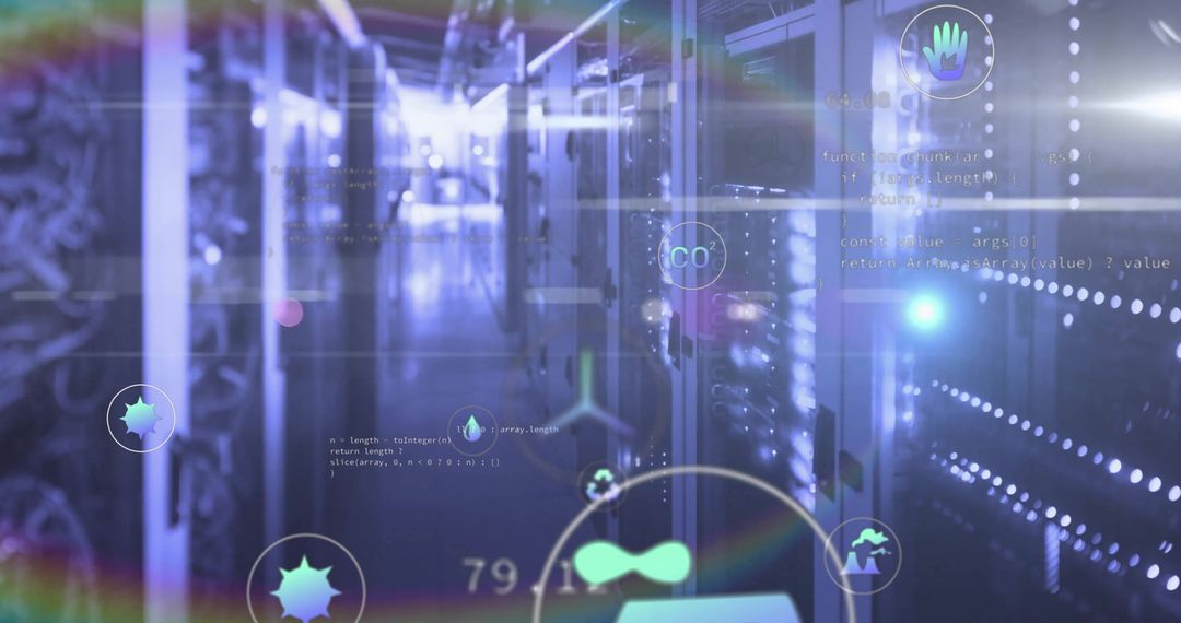 Digital Data Overlay on Computer Servers with Eco Icons
