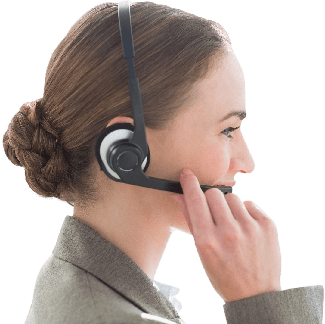 Businesswoman Wearing Headset Communicating Transparently - Download Free Stock Images Pikwizard.com