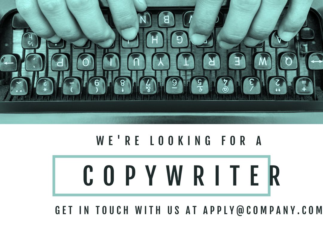 Retro Typewriter Job Posting for Copywriter Position - Download Free Stock Templates Pikwizard.com