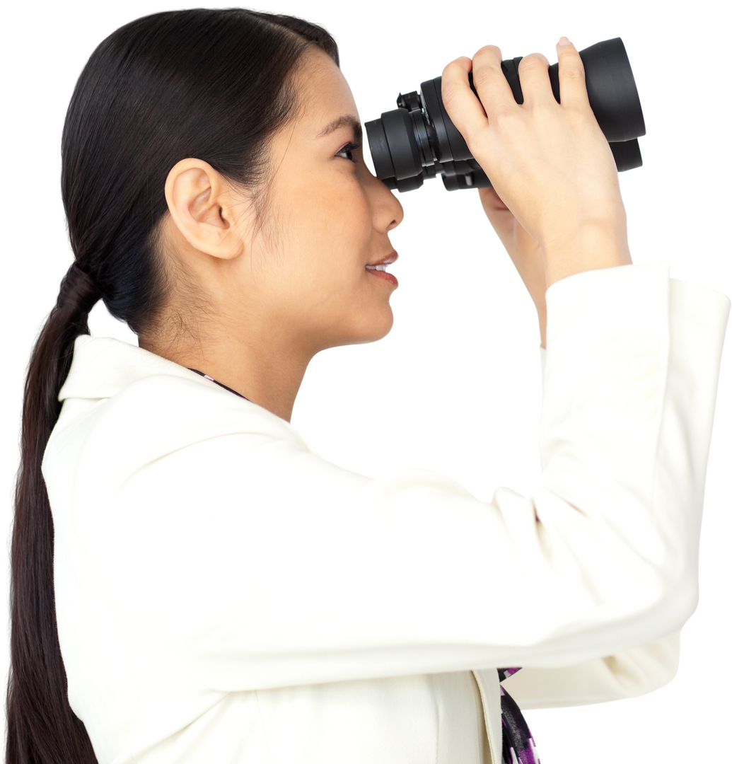 Transparent Image of Asian Businesswoman Using Binoculars Isolated - Download Free Stock Images Pikwizard.com