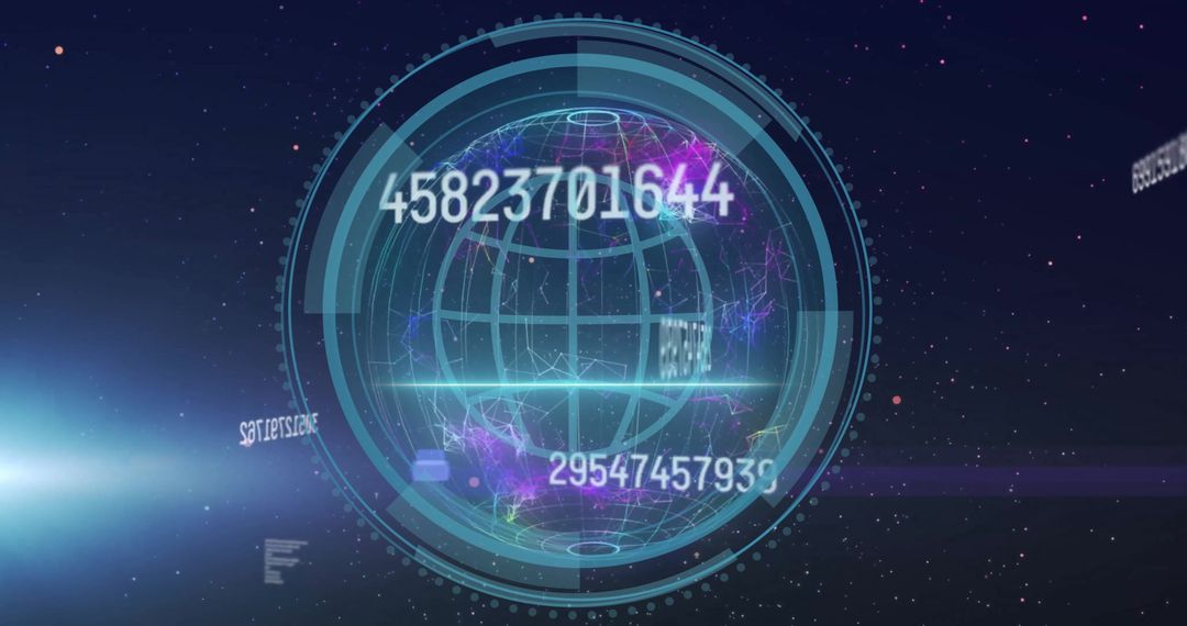 Cyber Security Concept with Global Data Process Visualization