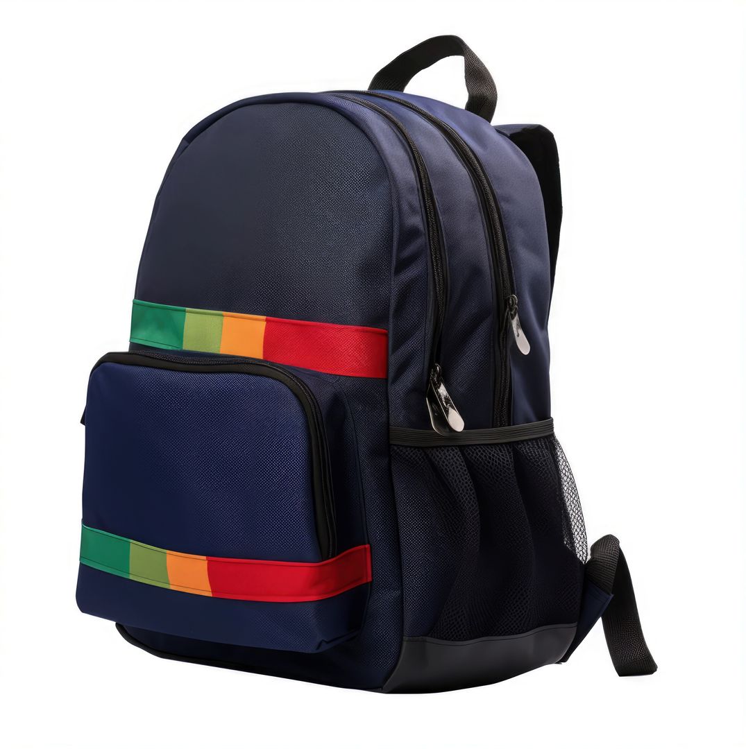 Colorful Striped Backpack with Multiple Compartments - Free Images, Stock Photos and Pictures on Pikwizard.com