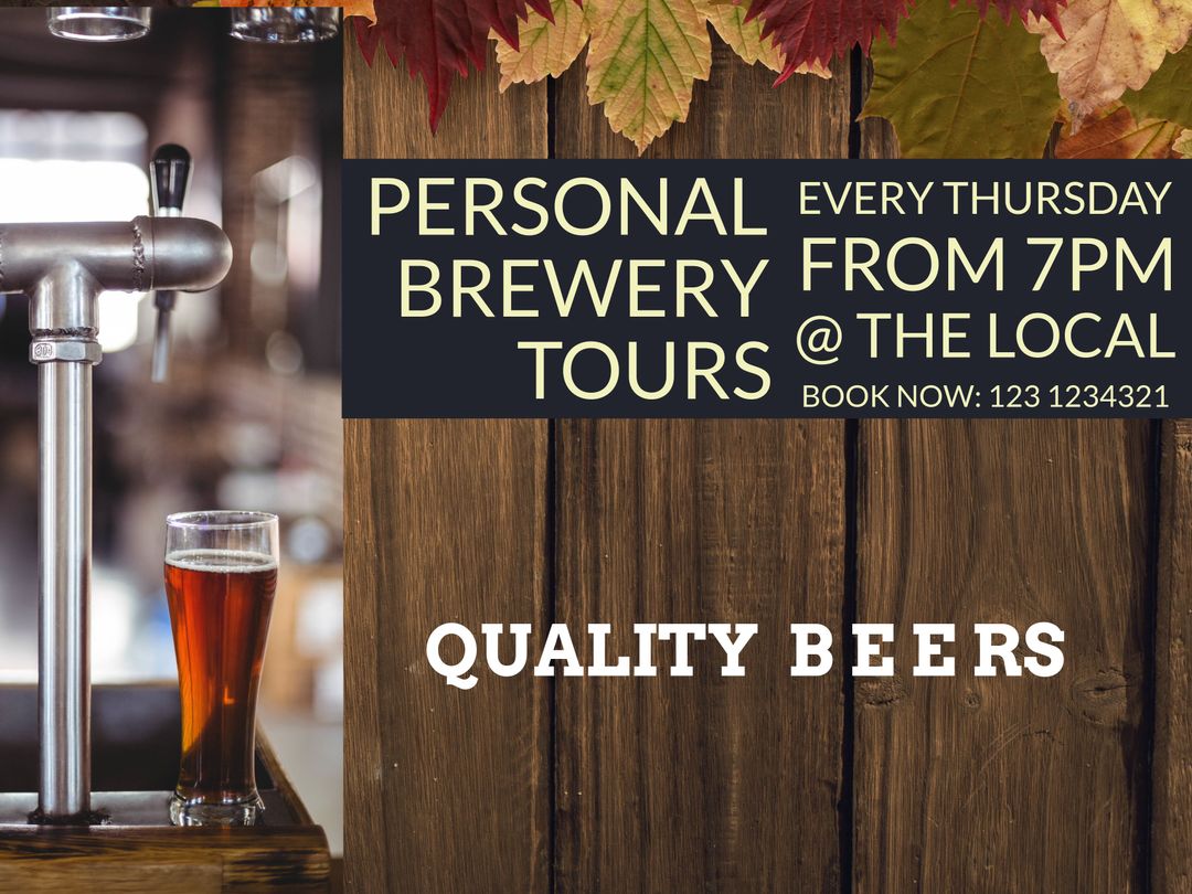 Autumn Brewery Tour Ad with Cozy Craft Beer Setting