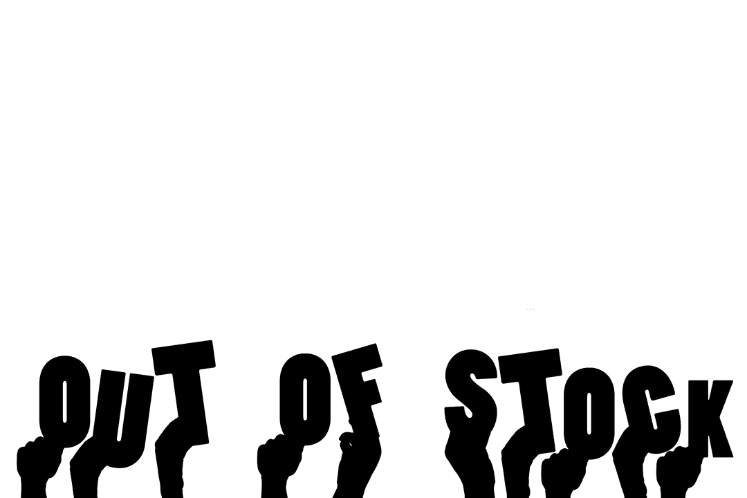 Out of Stock Text with Hands Transparent Vector Illustration