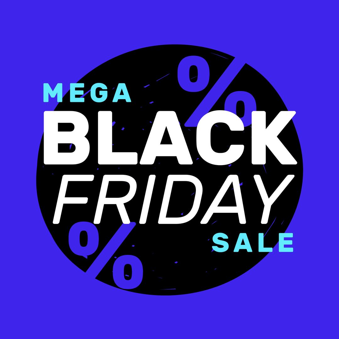 Black Friday Mega Sale Promotional Design with Bold Typography