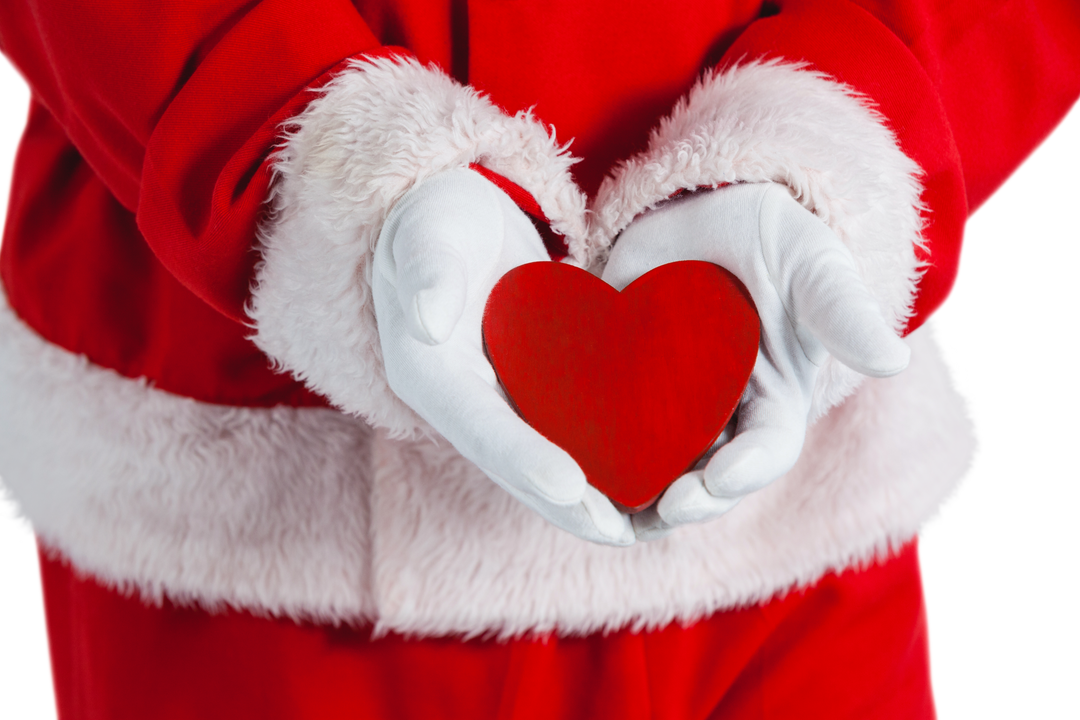 Santa Claus Holding Red Heart with Transparent Background - Download Free Stock Images Pikwizard.com