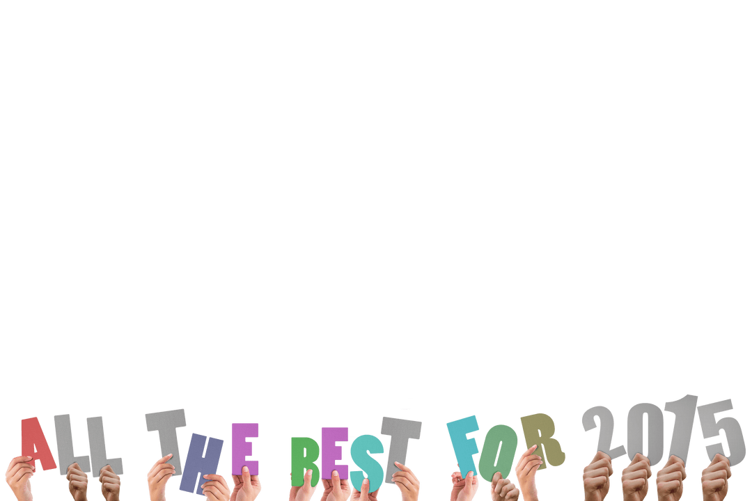 Hands Holding Transparent Lettering Saying All the Best for 2015