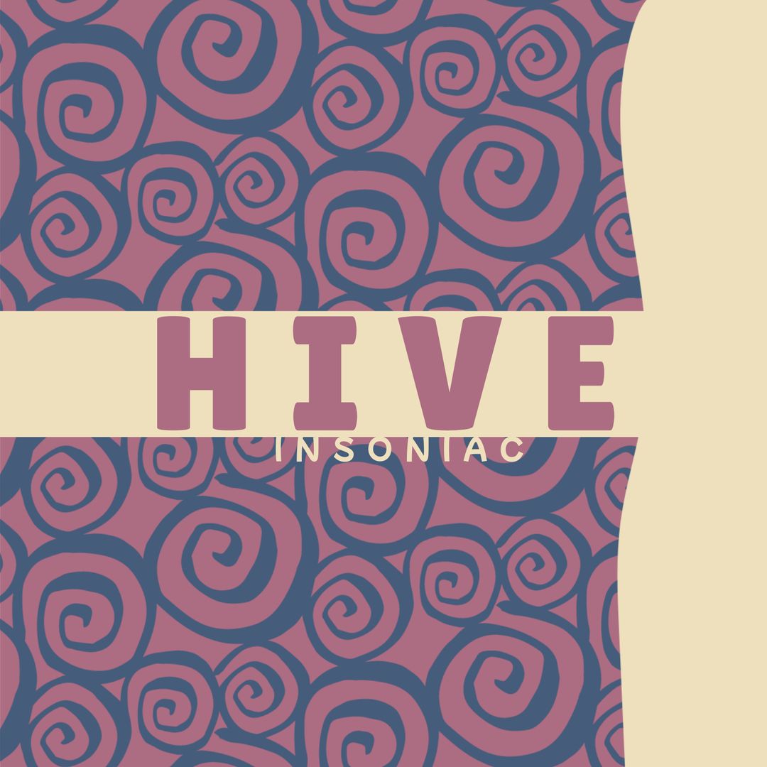 Hive Insomniac Music Album Cover with Abstract Turquoise Swirls
