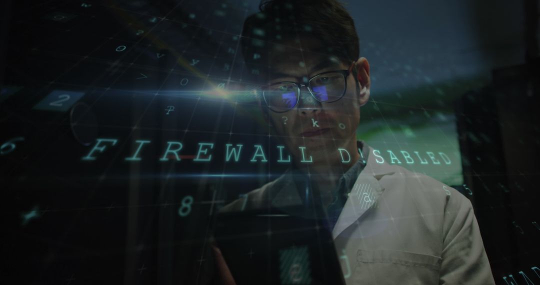 Cyber Attack Alert with IT Engineer Analyzing Data