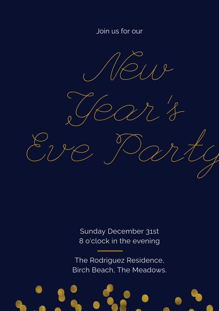 Elegant New Year's Eve Invitation with Gold Script