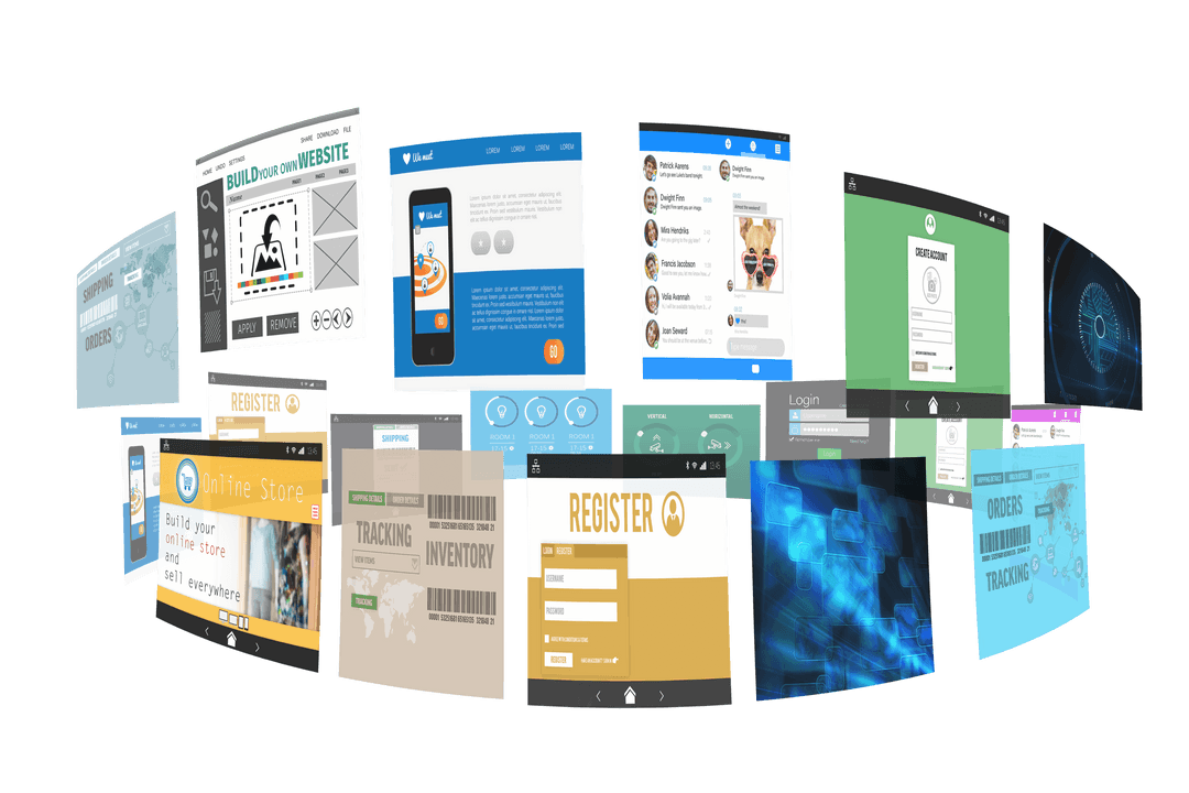 Transparent Digital Screens with Interfaces Technology Concept