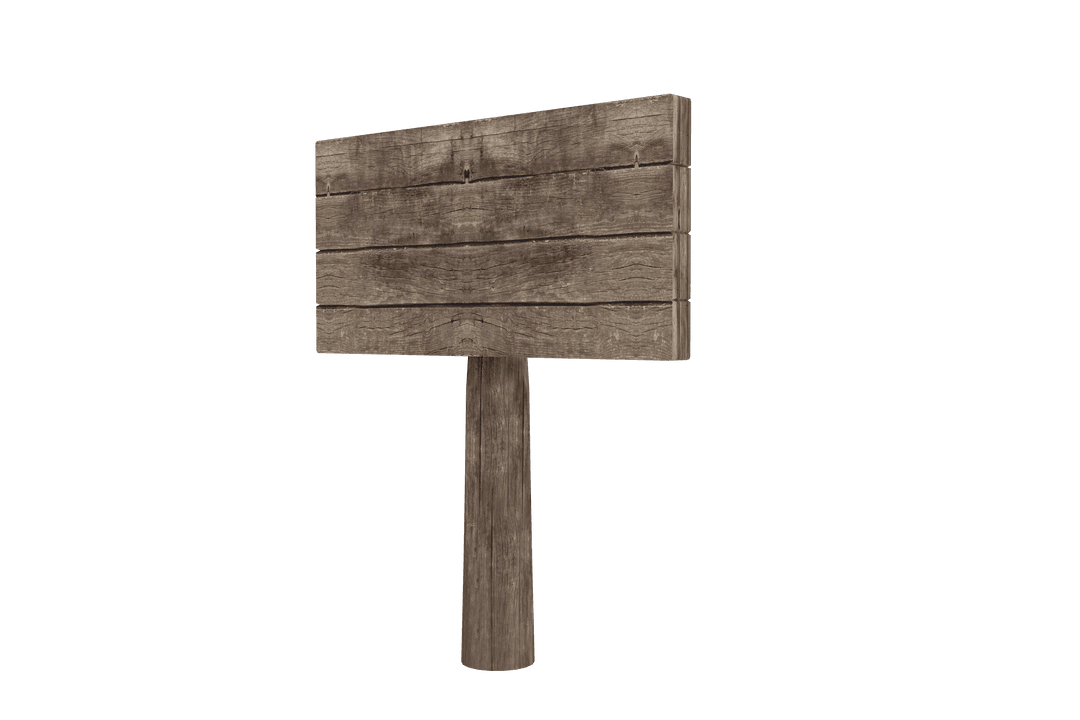 Transparent Wooden Signboard with Copy Space Isolated