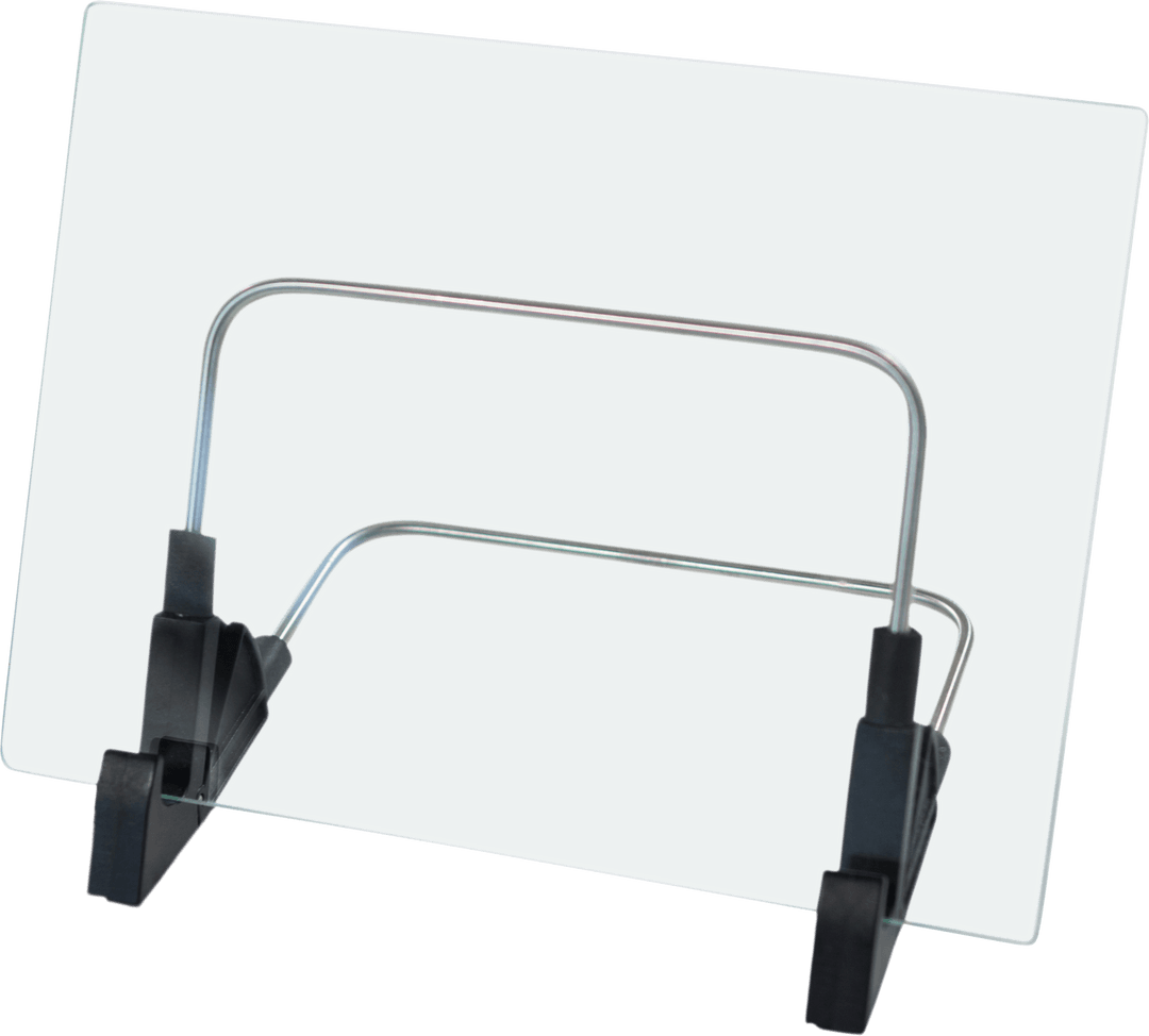 Transparent Glass Tablet Display with Metal Stand