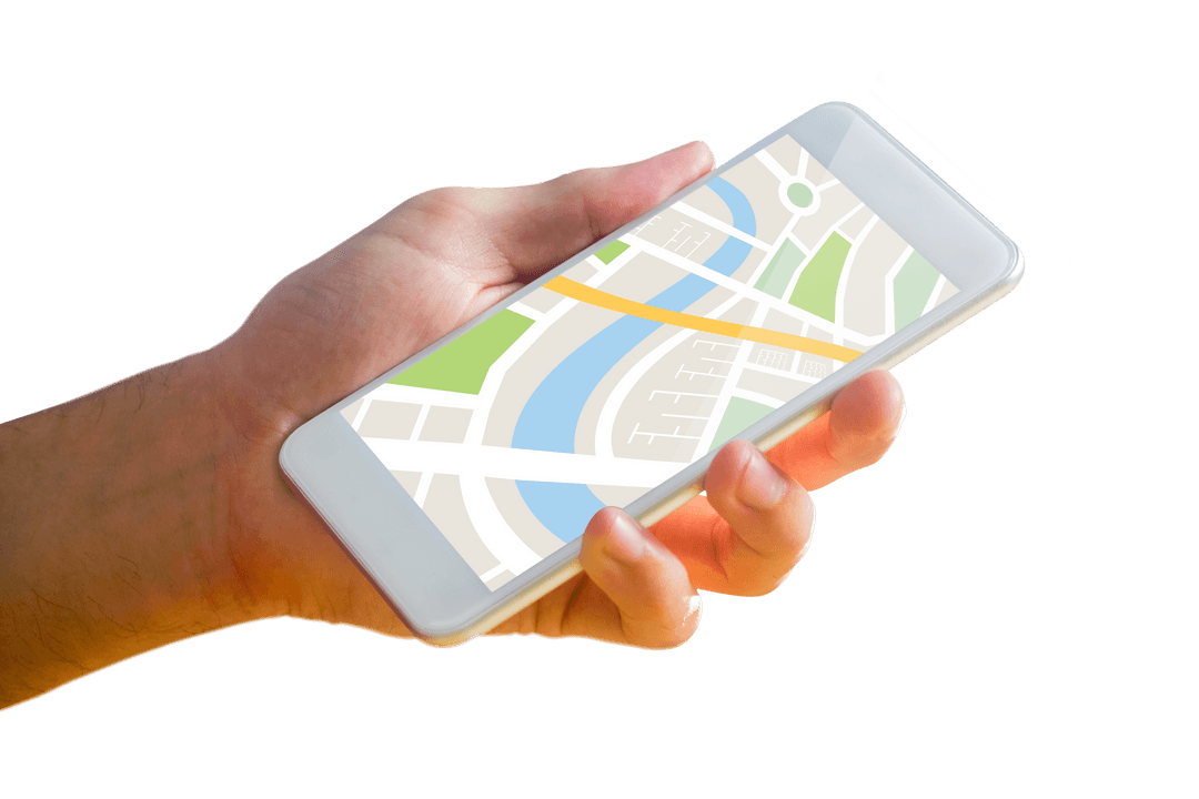 Transparent Display of Map App on Smartphone in Hand - Download Free Stock Images Pikwizard.com