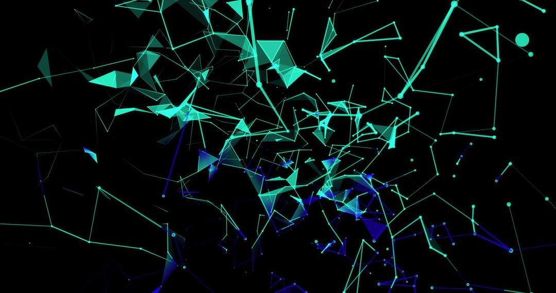 Dynamic Abstract Network Shapes on Black Background