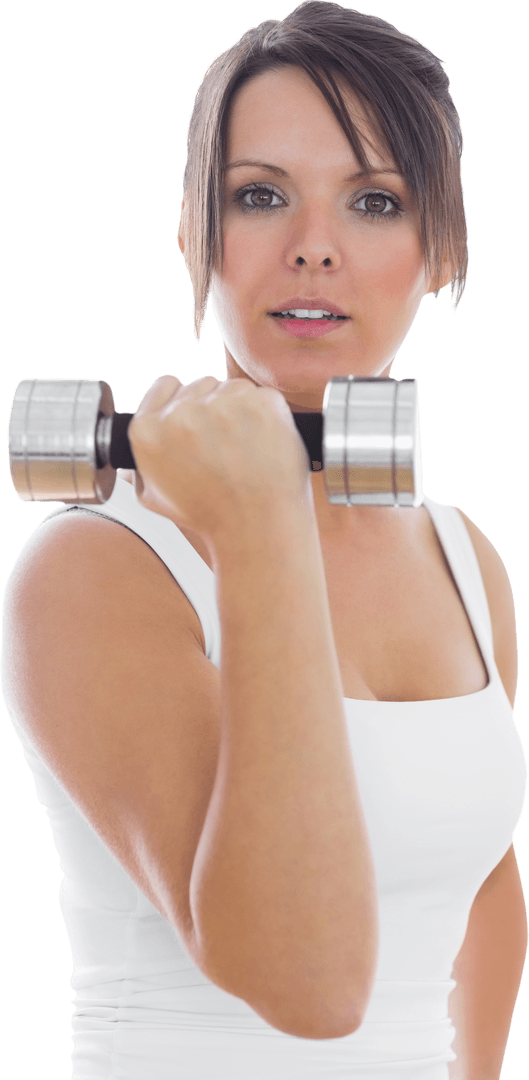 Young Woman Exercising with Dumbbell Transparent Background - Download Free Stock Images Pikwizard.com