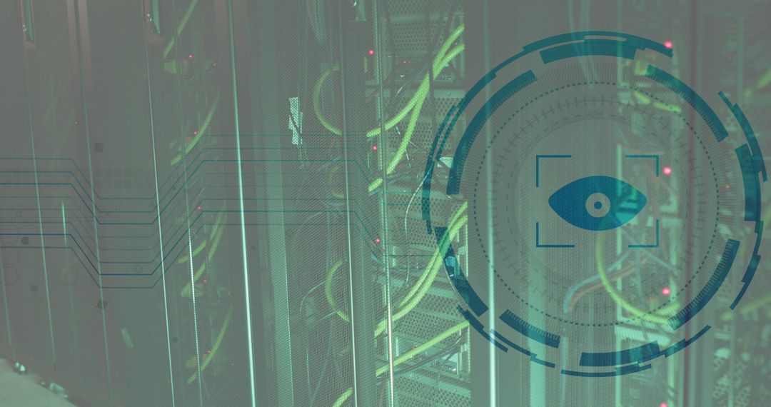 Digital Interface in Data Center Illustration Concept