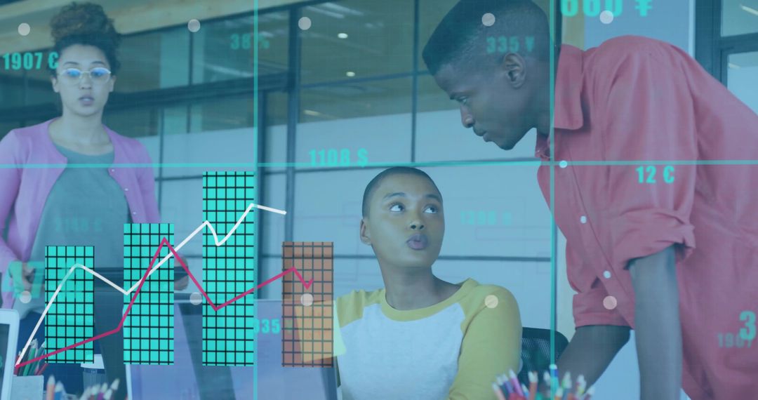 Diverse Team Analyzing Data in Modern Conference Room