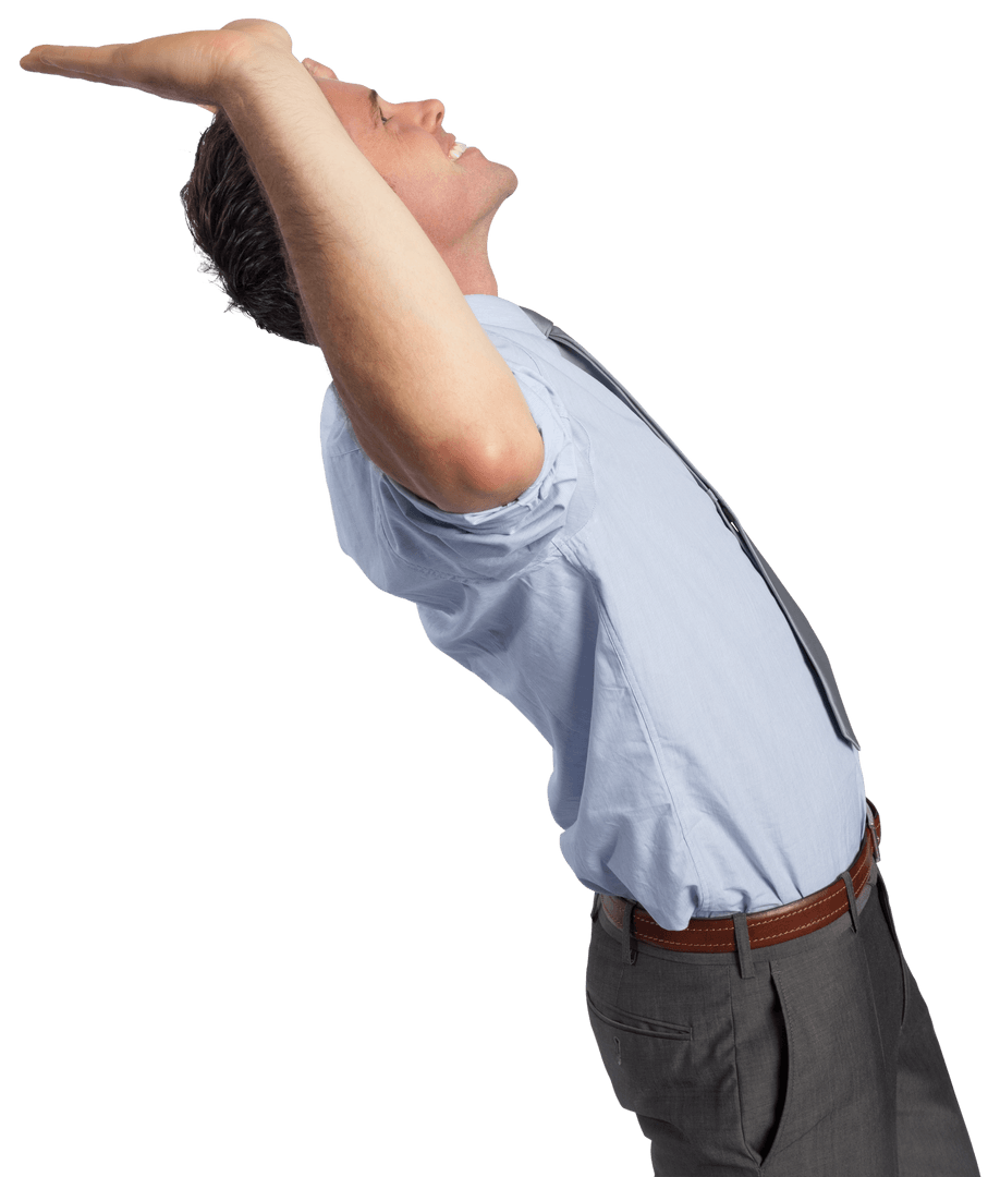 Dynamic Businessman Celebrating Success with Transparent Style