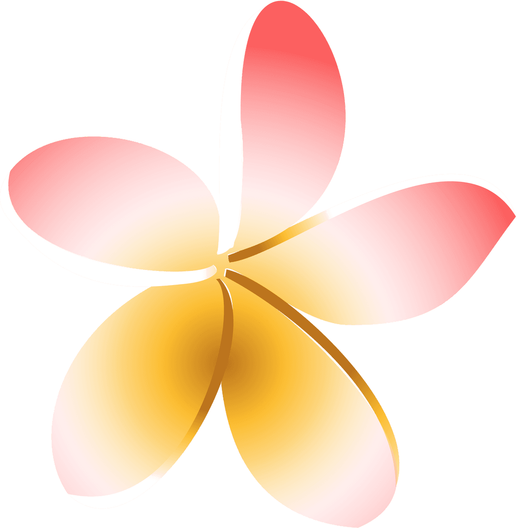 Stylized Five-Petal Gradient Flower on Transparent Background