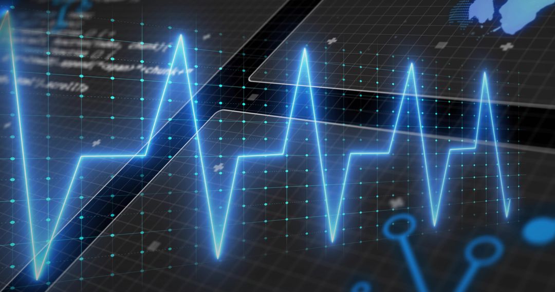 Digital Heartbeat: Futuristic Electrocardiogram Pulse and Data Interface