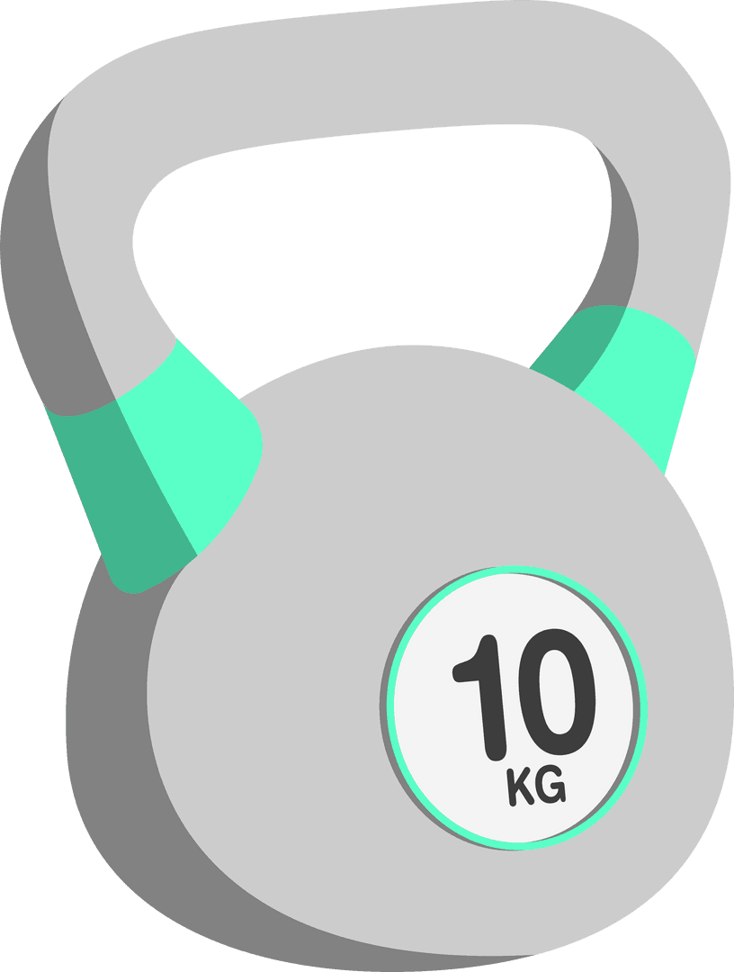 Minimalistic Gray Kettlebell Design with Mint Accents