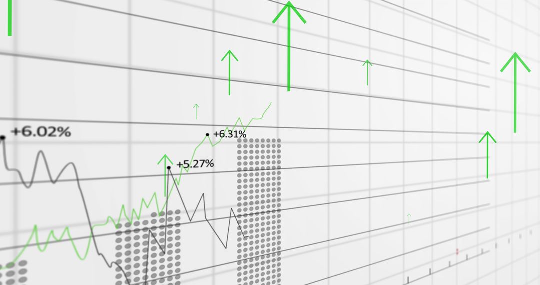 Financial Data and Growth Arrows Boosting Business Success