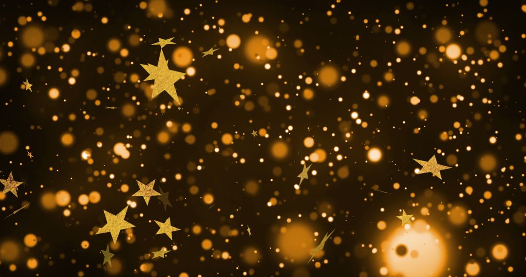 Glowing Stars and Light Spots on Dark Background