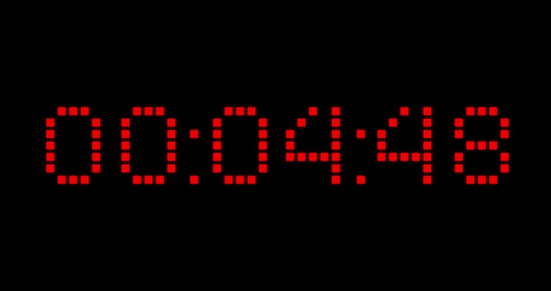 Red Digital Timer Countdown on Black Background