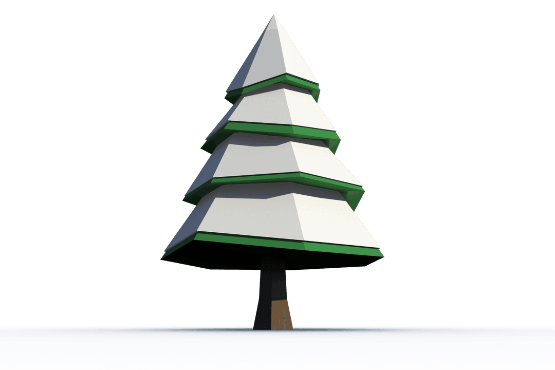 3D Transparent Christmas Tree with Snowy Branches