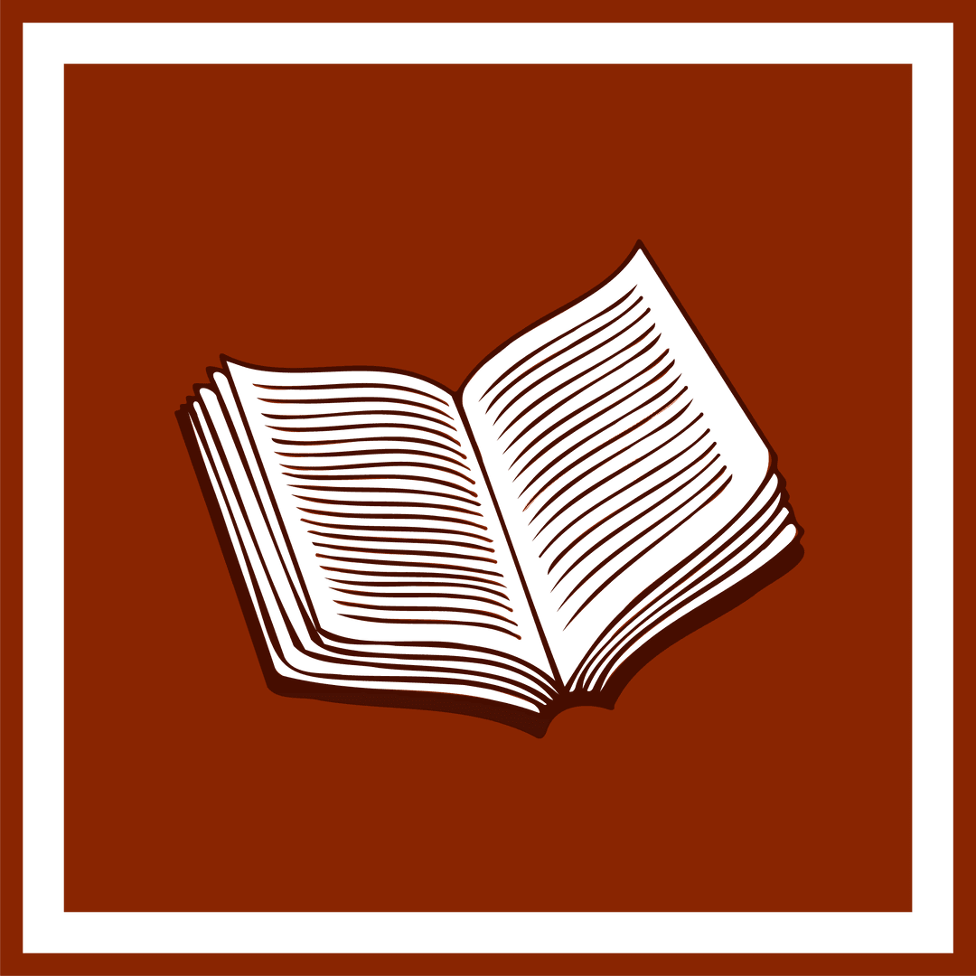 Open Book Illustration on Transparent Background in Minimalist Style